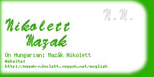 nikolett mazak business card