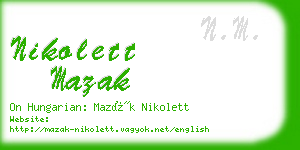 nikolett mazak business card